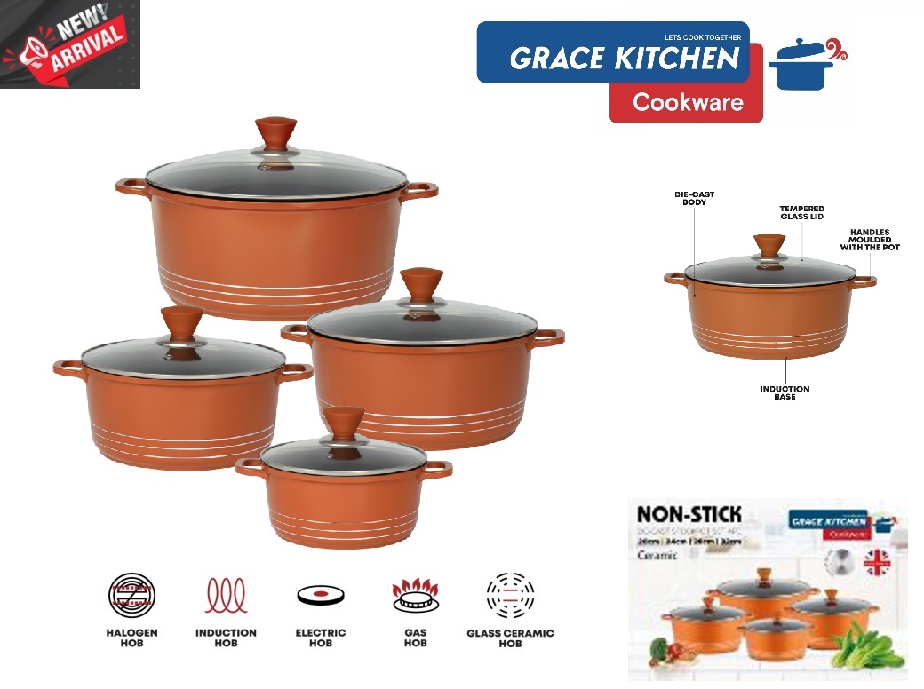 Cemaic Marble Coating Die-Cast Set (20-24-28-32cm) COPPER